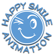 logo happy smile animation ombra